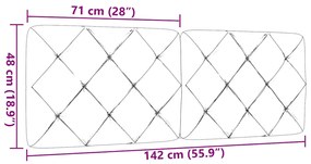 Almofadão de cabeceira 140 cm tecido cinzento-escuro