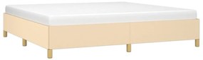 Estrutura de cama sem colchão 200x200 cm tecido cor creme