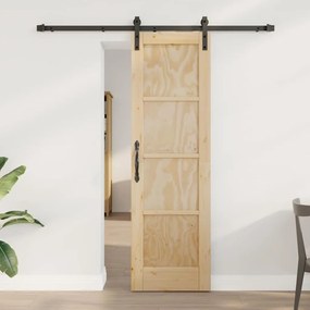 Porta Deslizante vidaXL com Conjunto de Ferragens 61x198.5 cm Madeira