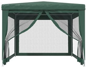 Tenda p/ festas c/ 4 paredes laterais em rede 3x4 m PEAD verde