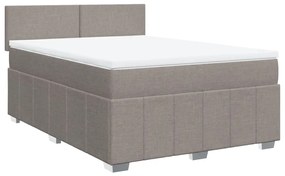 Cama com molas/colchão 140x200 cm tecido castanho-acinzentado