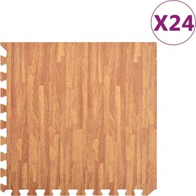 92460 vidaXL Tapetes de chão 24 pcs 8,64 ㎡ espuma de EVA grãos madeira