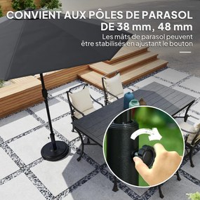 Base para guarda-sol de exterior Ø 48 x 38,5 cm para mastros com Ø 38 e 48 mm, peso líquido 22 kg, em metal preta
