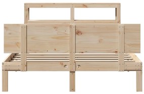 Estrutura cama c/ cabeceira 120x190 cm pinho maciço