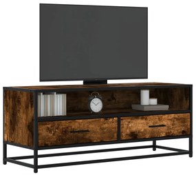 Móvel p/ TV 100x34,5x40 cm deriv. madeira/metal carvalho fumado