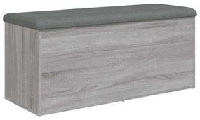 Banco arrumação 102x42x45 cm derivados madeira cinzento sonoma