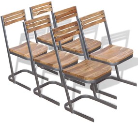 vidaXL Cadeiras de jantar 6 pcs madeira de teca maciça