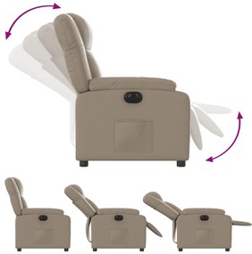 Poltrona reclinável elétrica couro artificial cor cappuccino