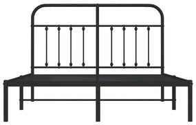 Estrutura de cama com cabeceira 135x190 cm metal preto