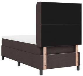 Cama Box com Colchão Marrom Escuro 80 x 200 cm em Tecido