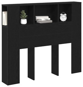 Cabeceira de Armário vidaXL Preto Carvalho 120x19x104,5 cm Madeira Eng