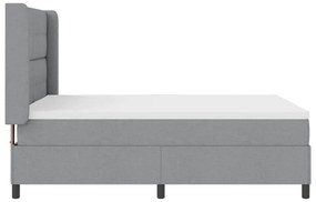Cama Box com Colchão Cinza Claro 140x200 cm e Tecido