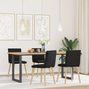 vidaXL Cadeiras de jantar 4 pcs tecido preto