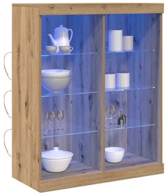 Sideboard com Luzes LED Carvalho Artesanal 41x37x100 cm