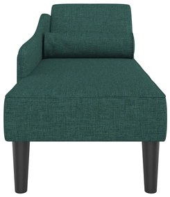 Chaise lounge com almofadões tecido verde-escuro