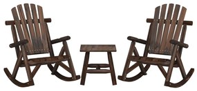 vidaXL 3 pcs conjunto lounge de jardim madeira de abeto maciça
