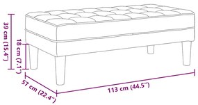 Banco vidaXL Taupe 113x57x39 cm em Tecido