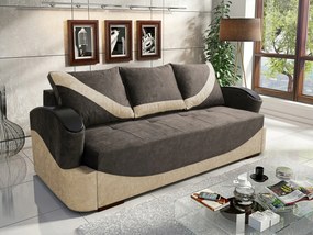 Sofá-cama Decatur 103, Cama com arrumação, Castanho, 90x234x96cm, 115 kg, Pernas: Madeira