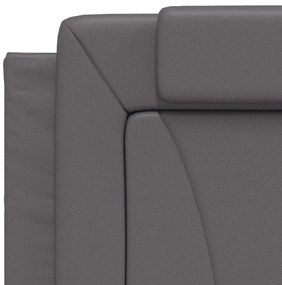 Cama com colchão 90x190 cm couro artificial cinzento