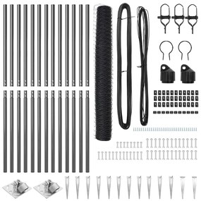 Conjunto de Cercamento Conjunto de 2 Cinza Metal Padrão Durável