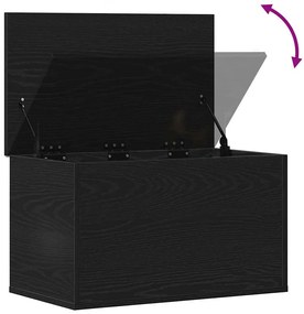 Caixa de Armazenamento vidaXL com Tampa em Carvalho Preto 60x35x35 cm