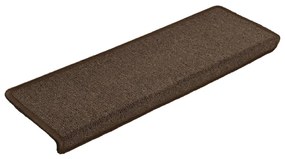 Tapete/carpete para degraus 15 pcs 65x21x4 cm castanho