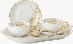 Conjunto de chá em porcelana Sanssouci Jubilee, conjunto de 7