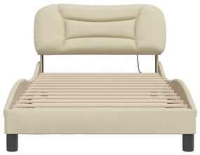 Estrutura de cama com LED sem colchão 100x200 cm tecido