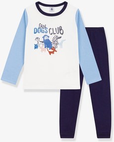 Pijama de algodão com cão Petit Bateau para criança azul