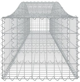 Cestos gabião arqueados 7 pcs 400x50x40/60 cm ferro galvanizado