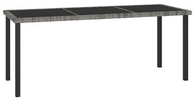 vidaXL Mesa de jantar para jardim 180x70x73 cm vime PE cinzento