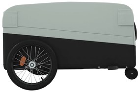 Reboque para bicicleta 45 kg ferro preto e cinza