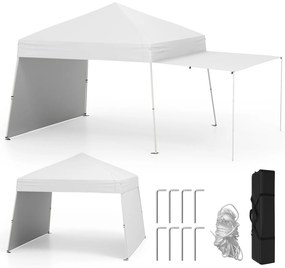 Tenda dobrável de 10 x 10 pés com 1 parede lateral e bolsa com rodas - Azul