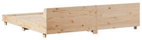 Cama sem colchão 200x200 cm madeira de pinho maciça