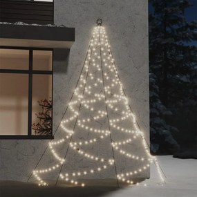 328640 vidaXL Árvore de Natal parede 260 luzes LED 3 m int/ext branco quente