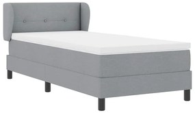 Cama Box Spring com Colchão VidaXL Cinza Claro 80x200 cm Tecido