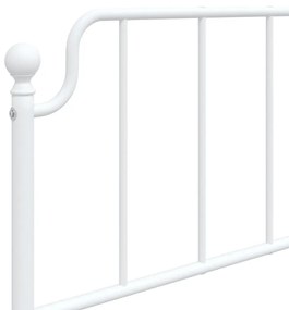 Estrutura de cama com cabeceira e pés 107x203 cm metal branco