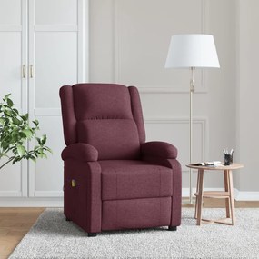 vidaXL Poltrona de massagens tecido roxo