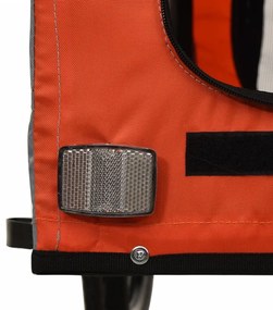 Reboque bicicleta p/ animais tecido oxford/ferro laranja/preto