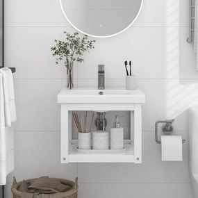 vidaXL Estrutura de parede p/ lavatório ferro 40x38x31 cm branco