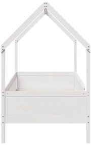 Cama infantil formato de casa 90x190 cm pinho maciço branco