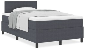 Cama Box Spring com Colchão Cinza Escuro 120x200 cm Tecido de Corduroy