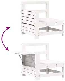7 pcs conjunto de sofás para jardim pinho maciço branco