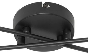 Candeeiro de teto moderno preto 4 luzes vidro fumê - ATHENS