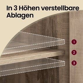 Aparador, armário cozinha com portas com vidro 35 x 100 x 75 cm castanho-camelo-preto