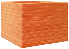 Vaso/floreira de jardim 60x60x45,5 cm pinho maciço castanho mel