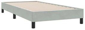 Box Cama primavera sem Colchão Cinzento Claro 90x210 cm Veludo