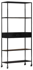 vidaXL Estante 80x35x180 cm madeira de mangueira áspera e ferro