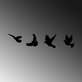 Acessório Decorativo de Parede Pigeons – Preto – 13 x 22 cm, 19 x 20 c