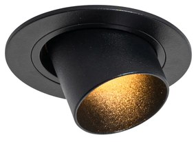 Foco embutido moderno preto GU10 35mm redondo inclinável - Installa Moderno